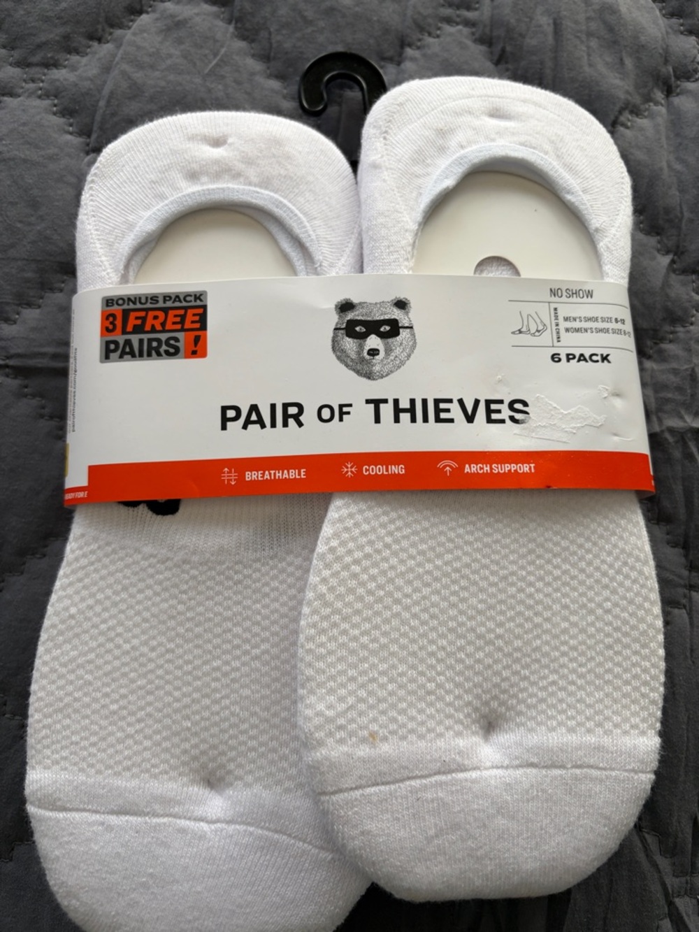 Pair of Thieves Men's/Women’s 6-Pack Bonus Pack No Show Socks